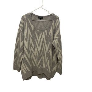 Lane Bryant Cozy Soft Oversized Geometric Pullover Teddy Sweater Women’s Size 18